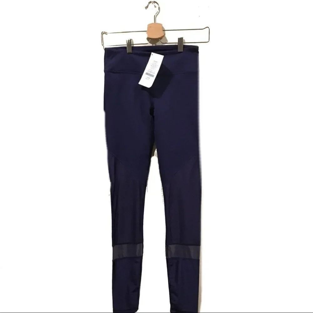 Fabletics Agnes Navy Blue Striped Leggings XXS - Picture 2 of 6